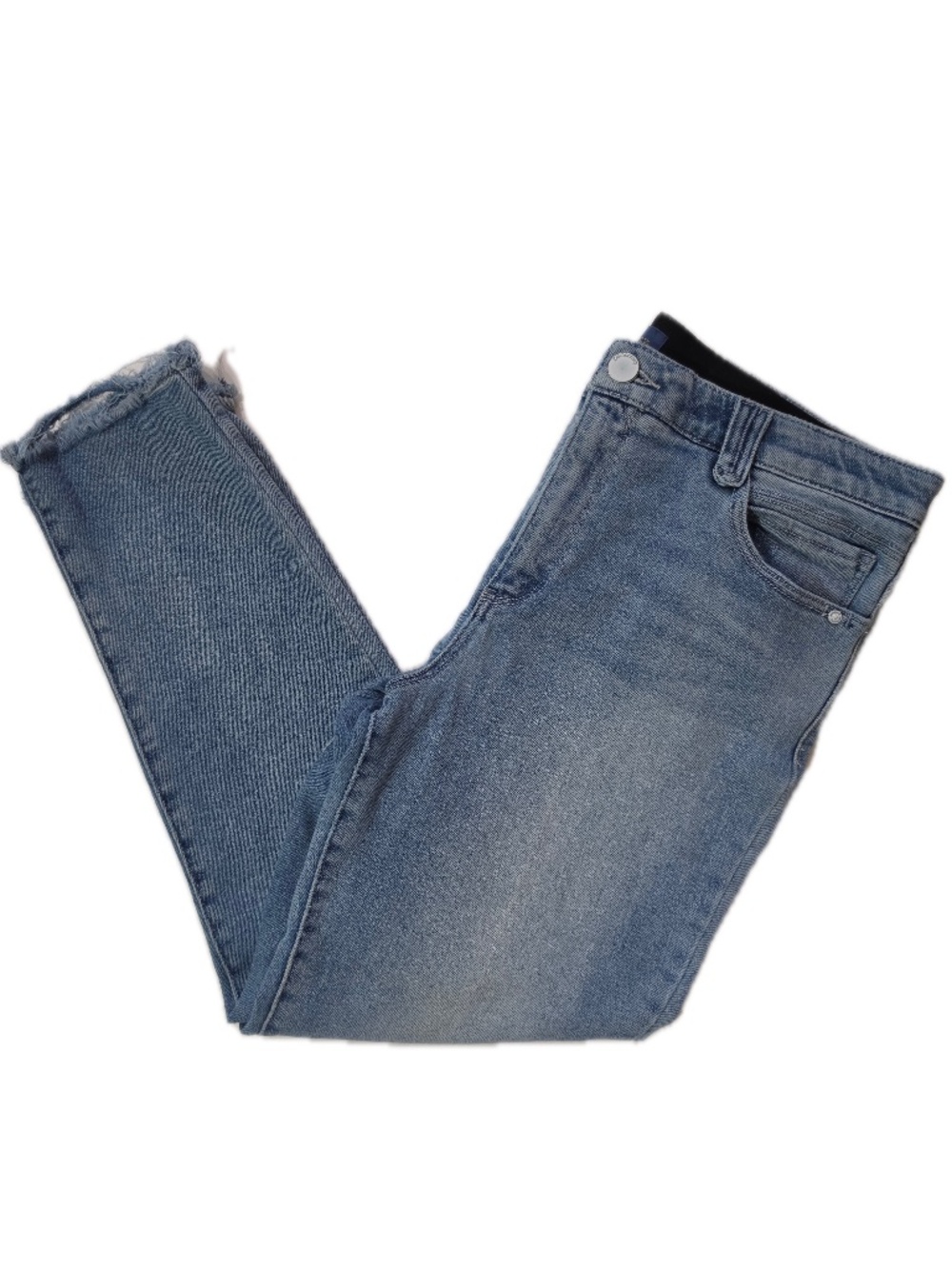 Democracy Jeans Womens 16 Blue Ankle Slim Distressed‎ Light Wash Stretch Denim